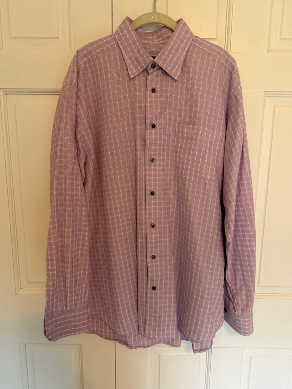 Robert Talbott Button Down Shirt Mens XL Purple Check Long Sleeve